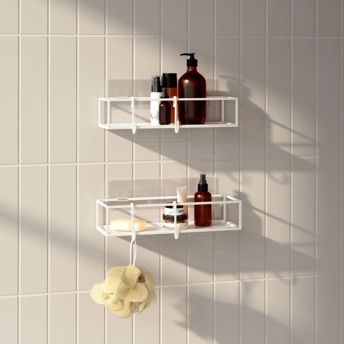 Umbra Cubiko Shower Bins White Set Of 2 - iQ living