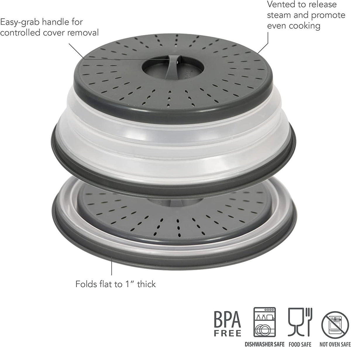 Tovolo Collapsible Microwave Cover Grey - iQ living