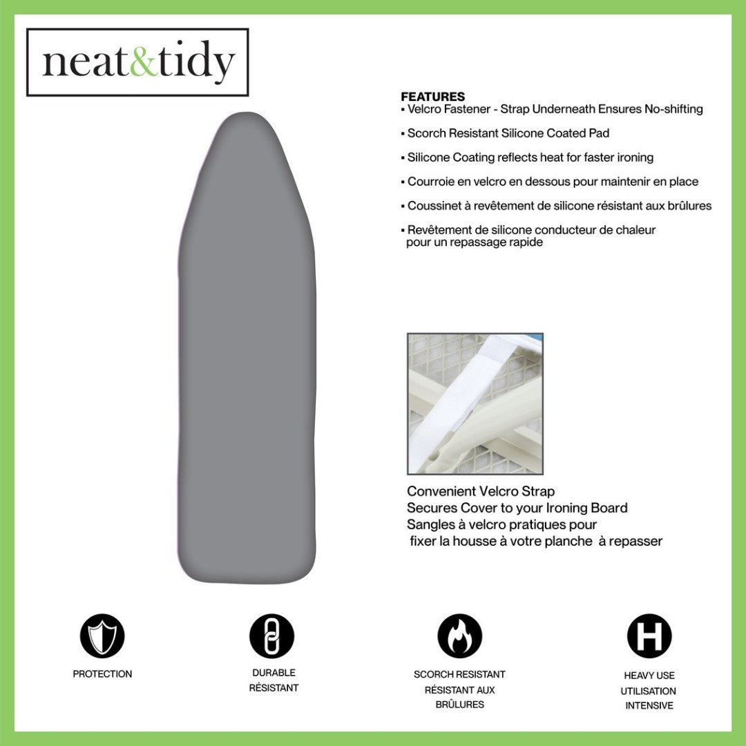 Neat & Tidy Ironing Board Cover 15" x 54", Silver
