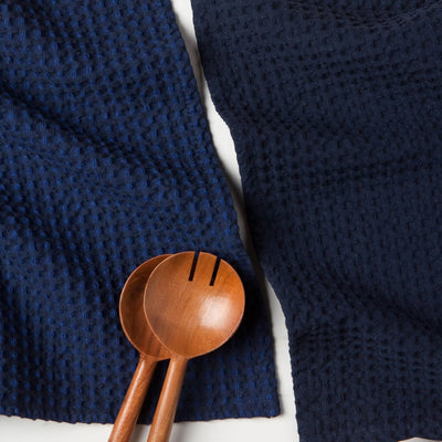 Now Designs Second Spin Navy Blue Waffle Tea Towel Set Of 2