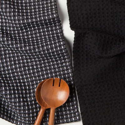 Now Designs Second Spin Black Waffle Tea Towel Set Of 2