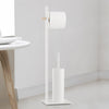 Torre & Tagus Bergson White Toilet Paper & Brush Holder