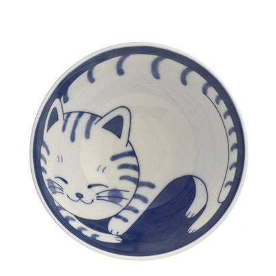 Miya Rice Bowl Blue Cat - 4.5"