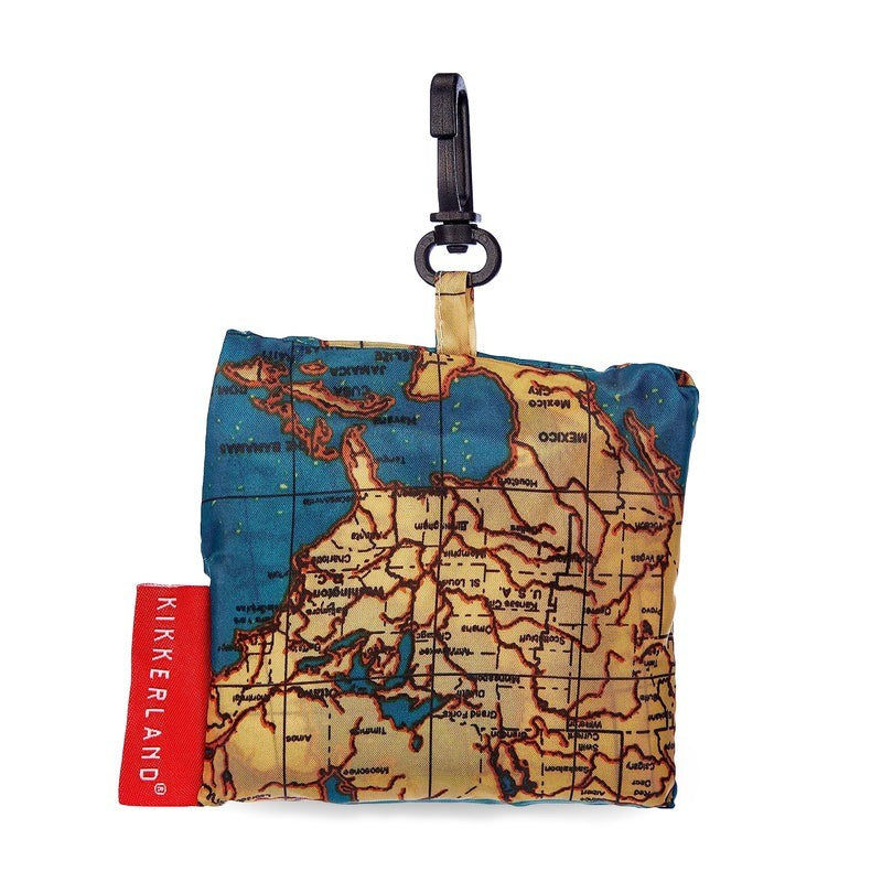 Kikkerland Maps Travel Laundry Bag