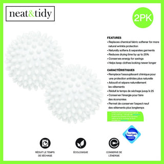 Neat & Tidy Plastic Dryer Ball Set Of 2 - White