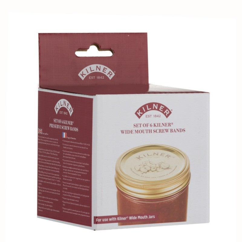Kilner Wide Mouth Preserve Jar Lid Bands Set Of 6