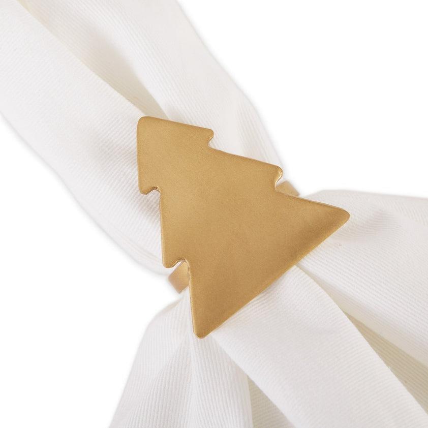 Design Imports Christmas Napkin Ring Gold Tree