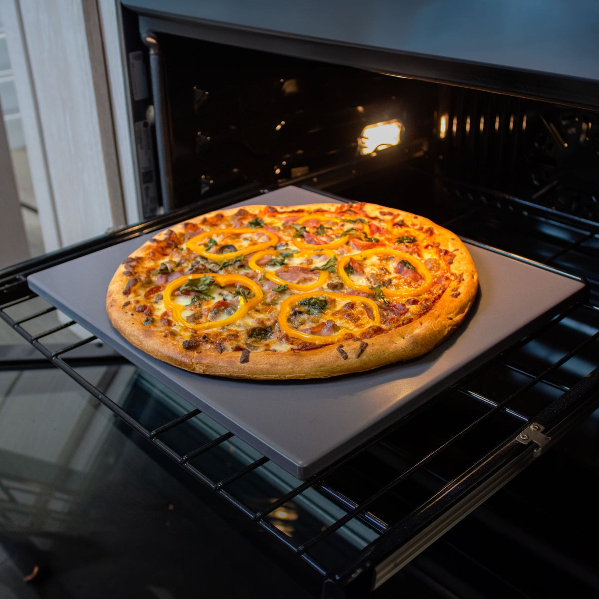 Old Stone Glazed Rectangular Pizza Stone 14" x 16" - iQ living