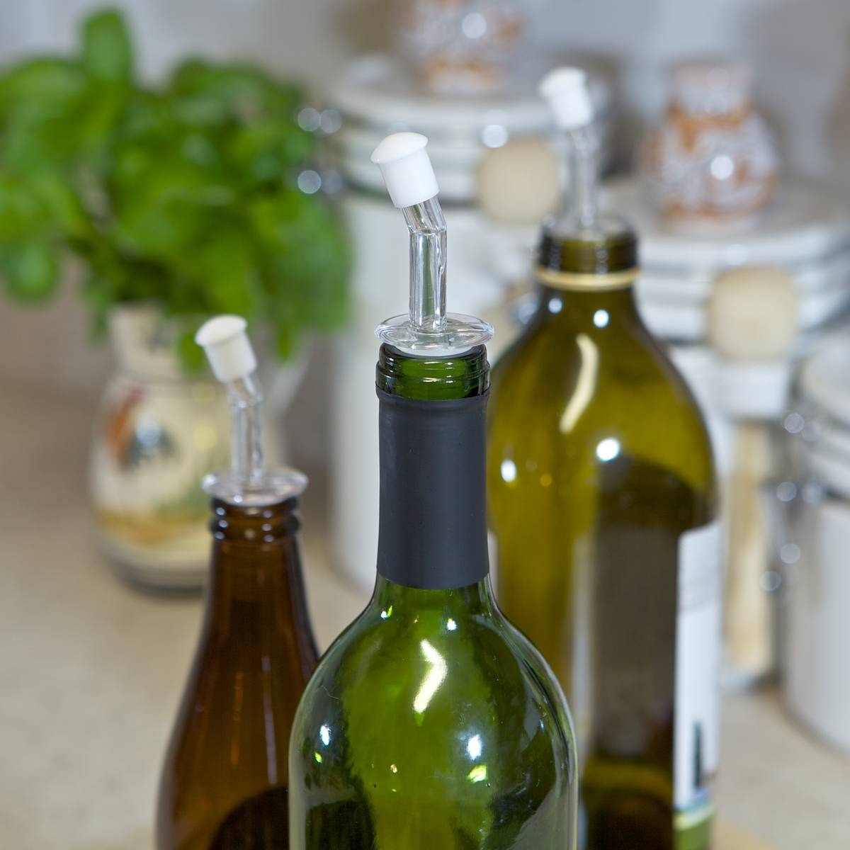 Fox Run Plastic Liquor / Oil Bottle Pourers Set Of 3 - iQ living