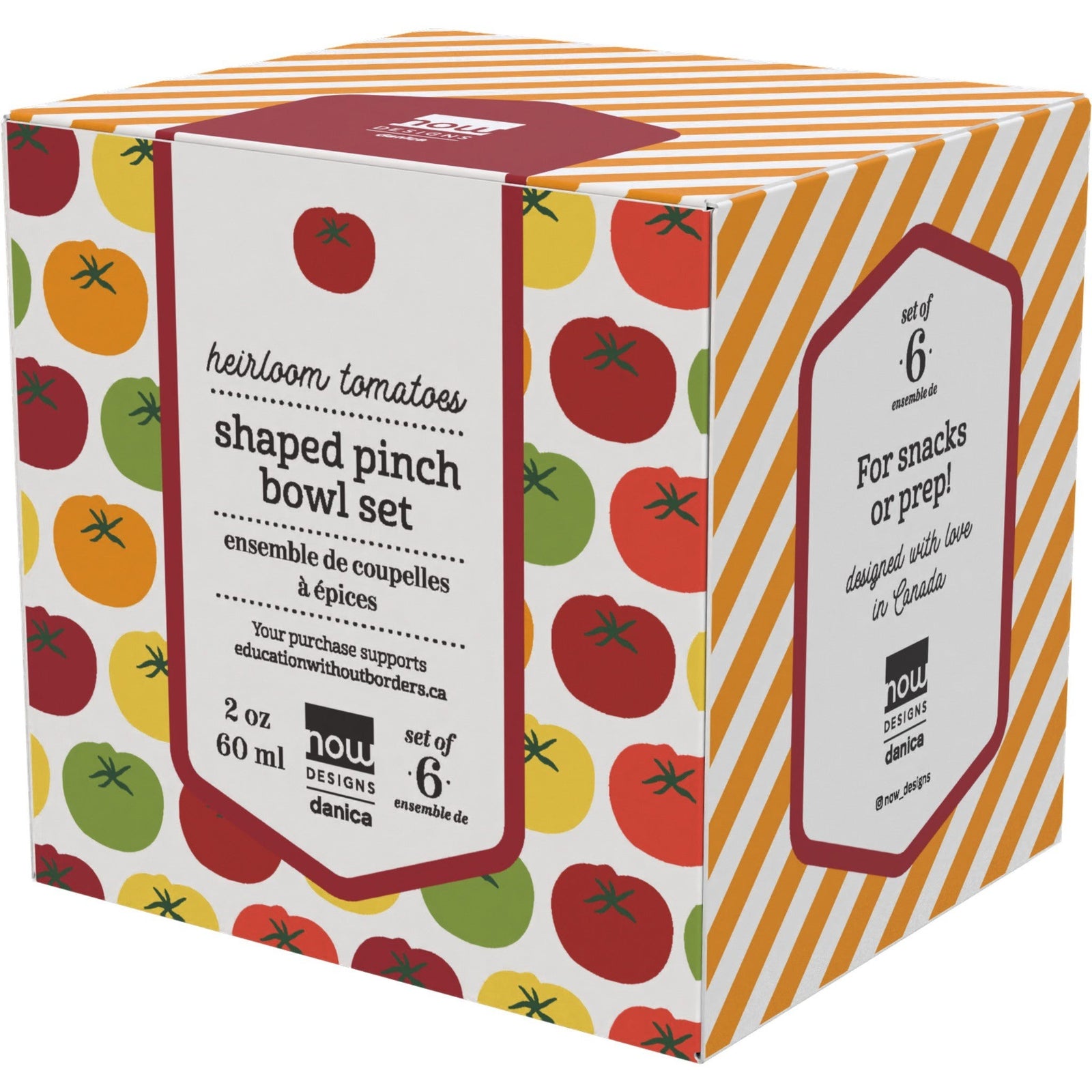 Now Designs Pinch Bowl Set Of 6 Heirloom Tomato