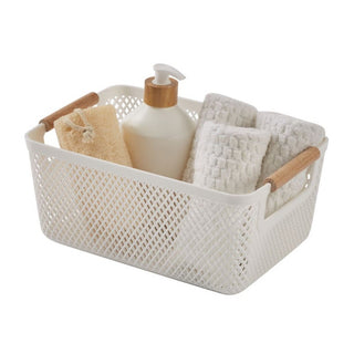Neat & Tidy Malla Plastic Basket Small - White
