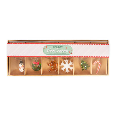 Design Imports Holiday Cheer Drink Charm Set Of 6