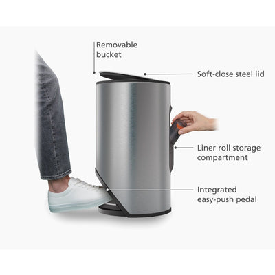 Joseph Joseph Arc Stainless Steel Waste Can 10L