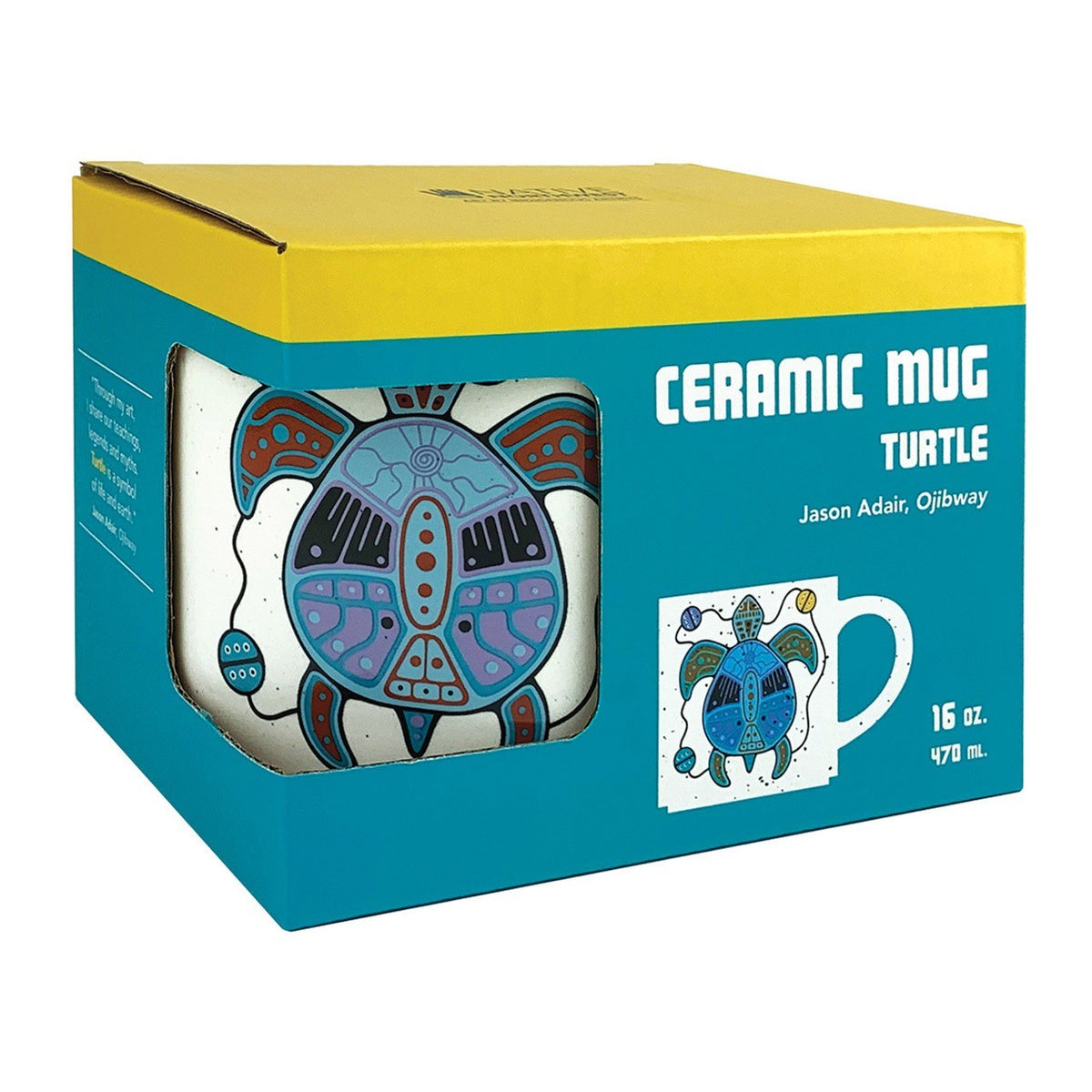 Native Northwest 16oz Ceramic Mug Turtle