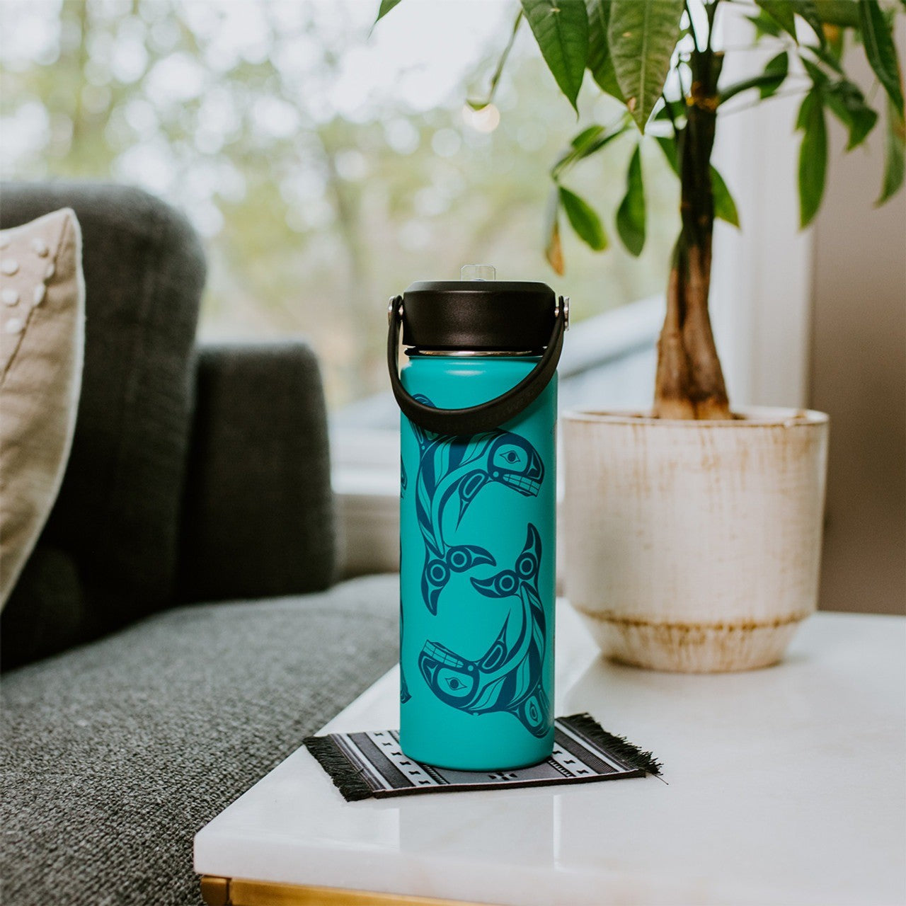 Native Northwest 21oz Wide Water Bottle - Raven Fin Killer Whale