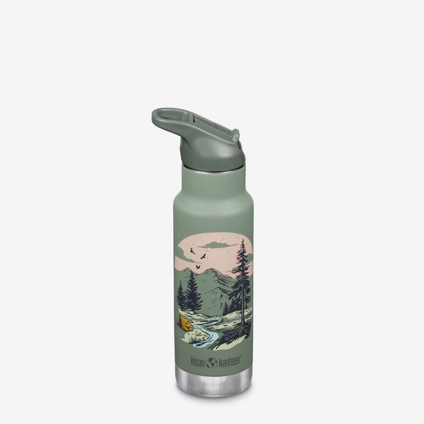 Klean Kanteen Classic Insulated Kids Bottle 12oz - Flip Seal Sport Cap & Straw