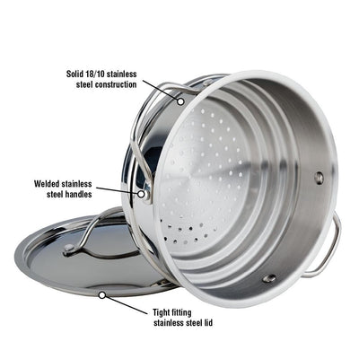 Meyer Classic Stainless Steel Steamer With Lid 2.7L