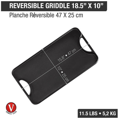 Victoria Cast Iron Reversible Griddle 18.5" x 10"