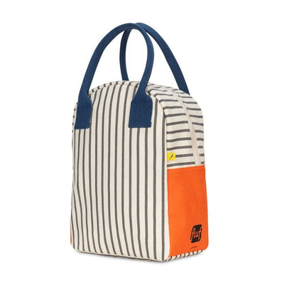 Fluf Zipper Lunch Bag - Pencil Stripe Nautical