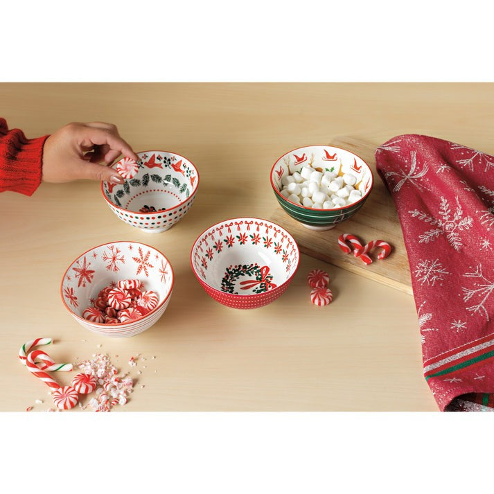 Now Designs Christmas Bowl 4" Santa's Reindeer
