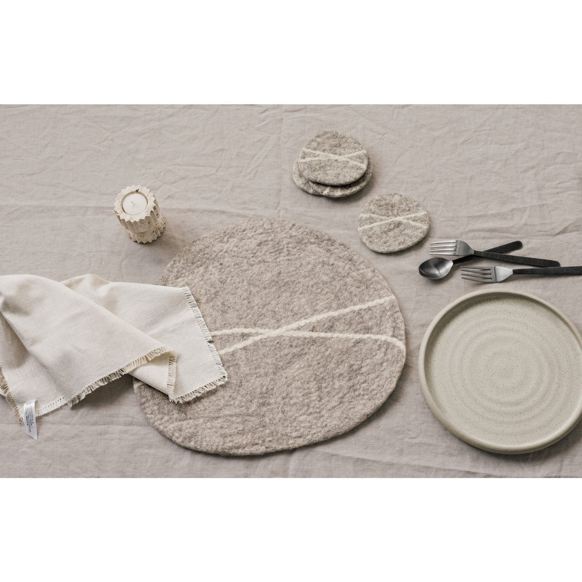 Danica Coaster Striato Flint Set Of 4
