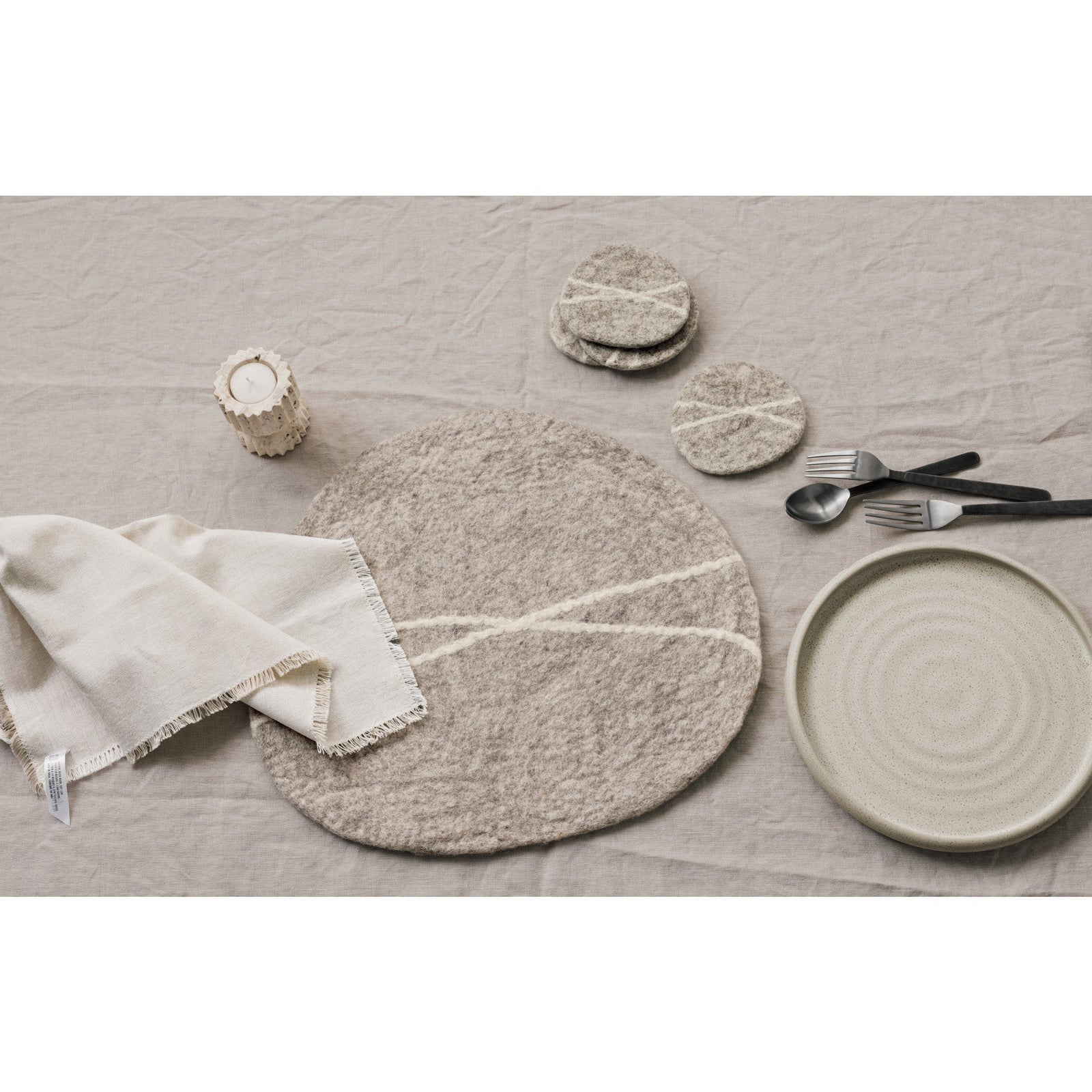 Danica Coaster Striato Flint Set Of 4