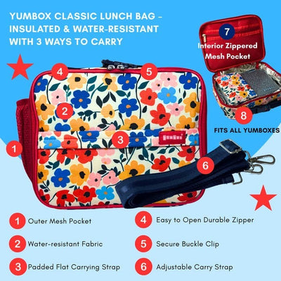 Yumbox Classic Insulated Lunch Bag - Poppy Flowers