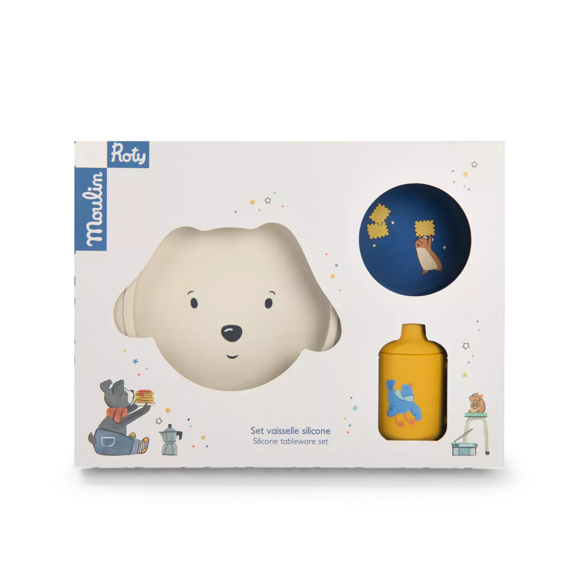 Moulin Roty Baby Dish Set - Puce & Pilou