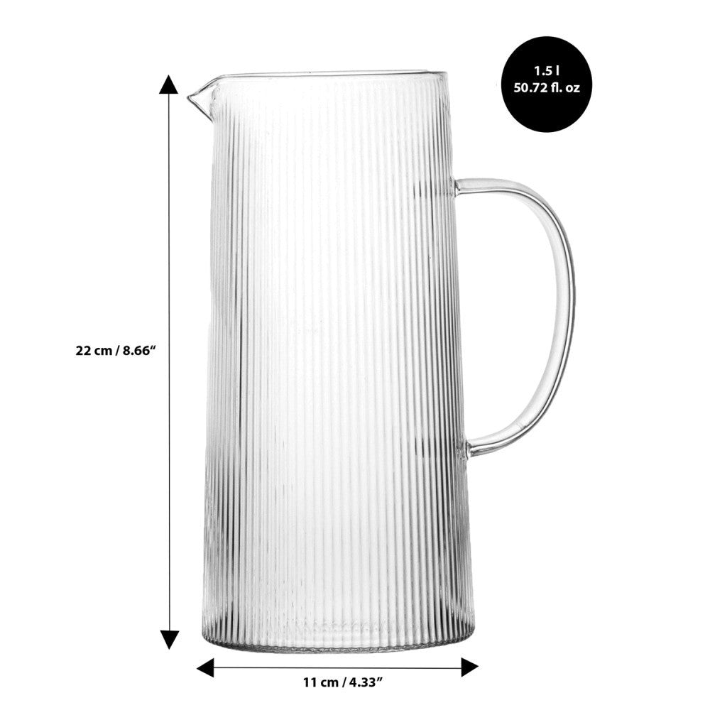 Brilliant Ribbed Clear Pitcher 1.5 L