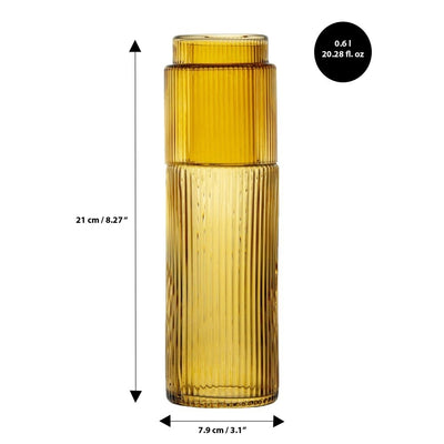 Brilliant Ribbed Amber Carafe 600ml