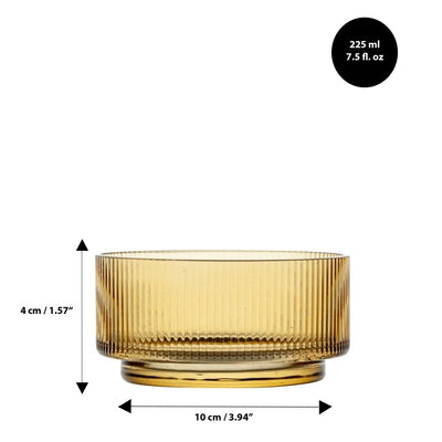Brilliant Ribbed Amber Dip Bowl 4" Set Of 4