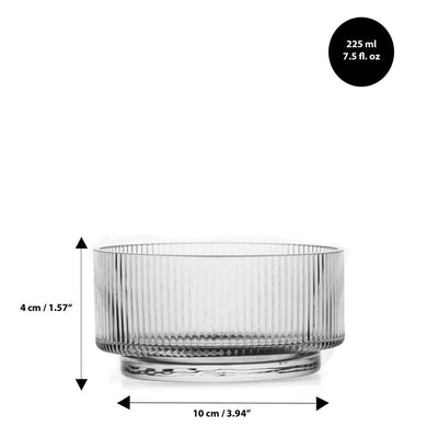 Brilliant Ribbed Clear Dip Bowl 4" Set Of 4