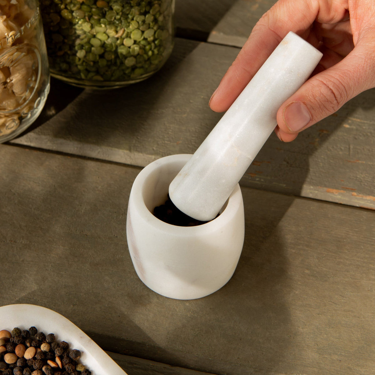 Danica White Marble Mortar & Pestle