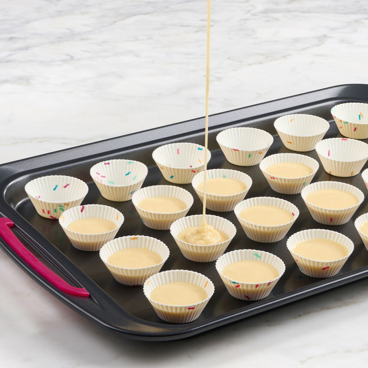 Trudeau Confetti Silicone Baking Mini-Cups Set Of 24 - iQ living