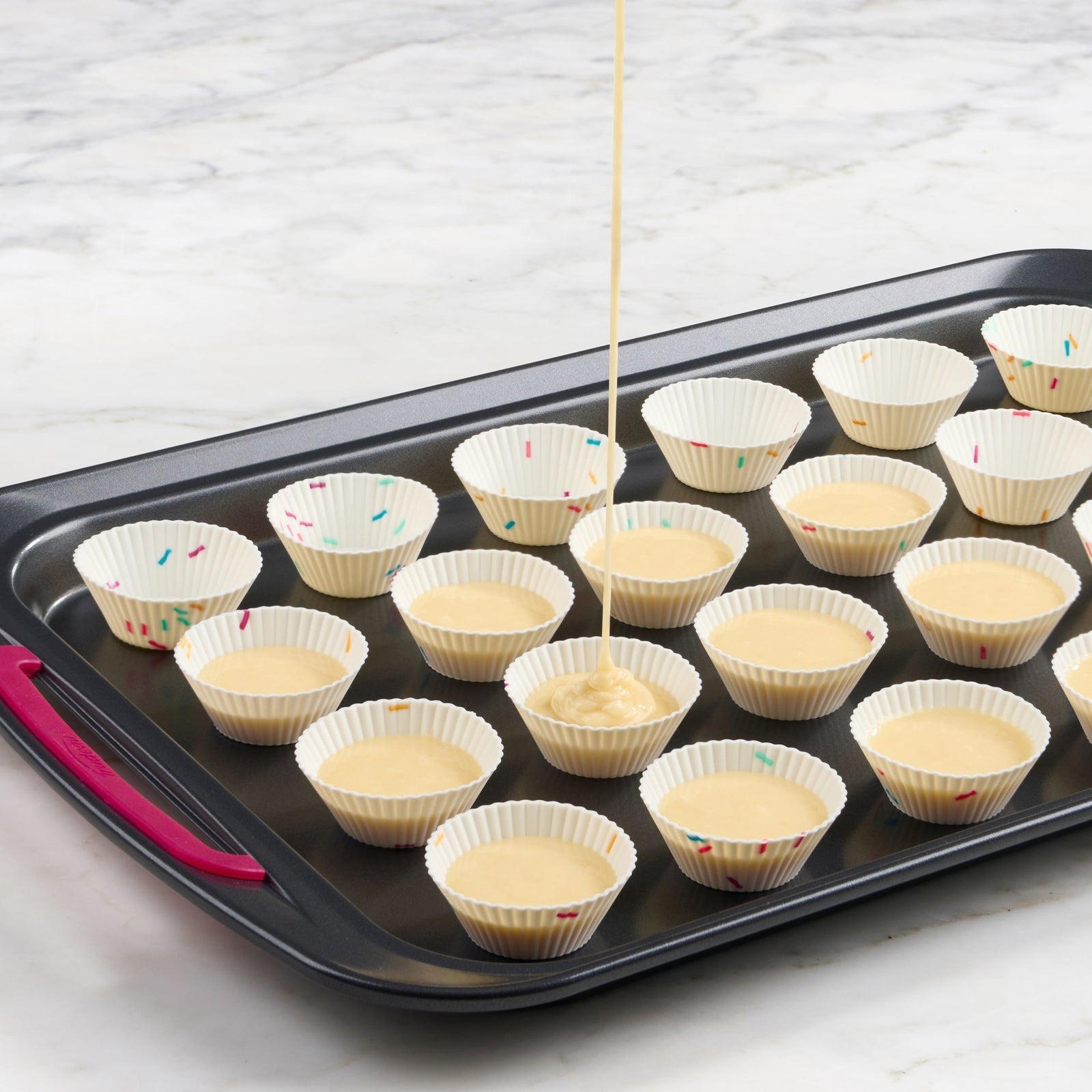Trudeau Confetti Silicone Baking Mini-Cups Set Of 24 - iQ living