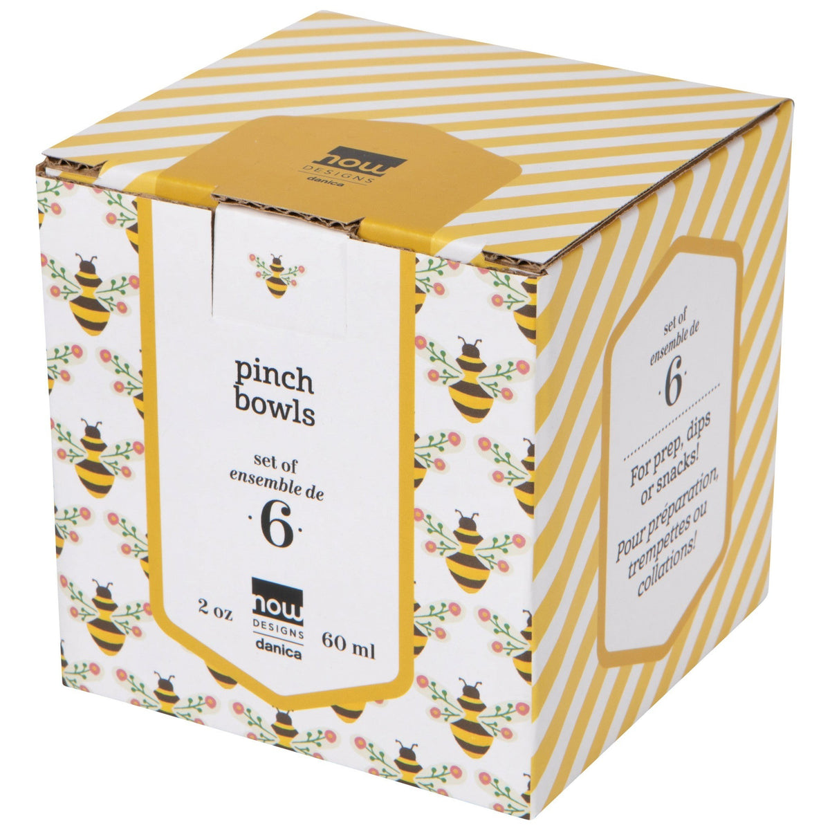 Now Designs Pinch Bowl Set Of 6 Bee Garden