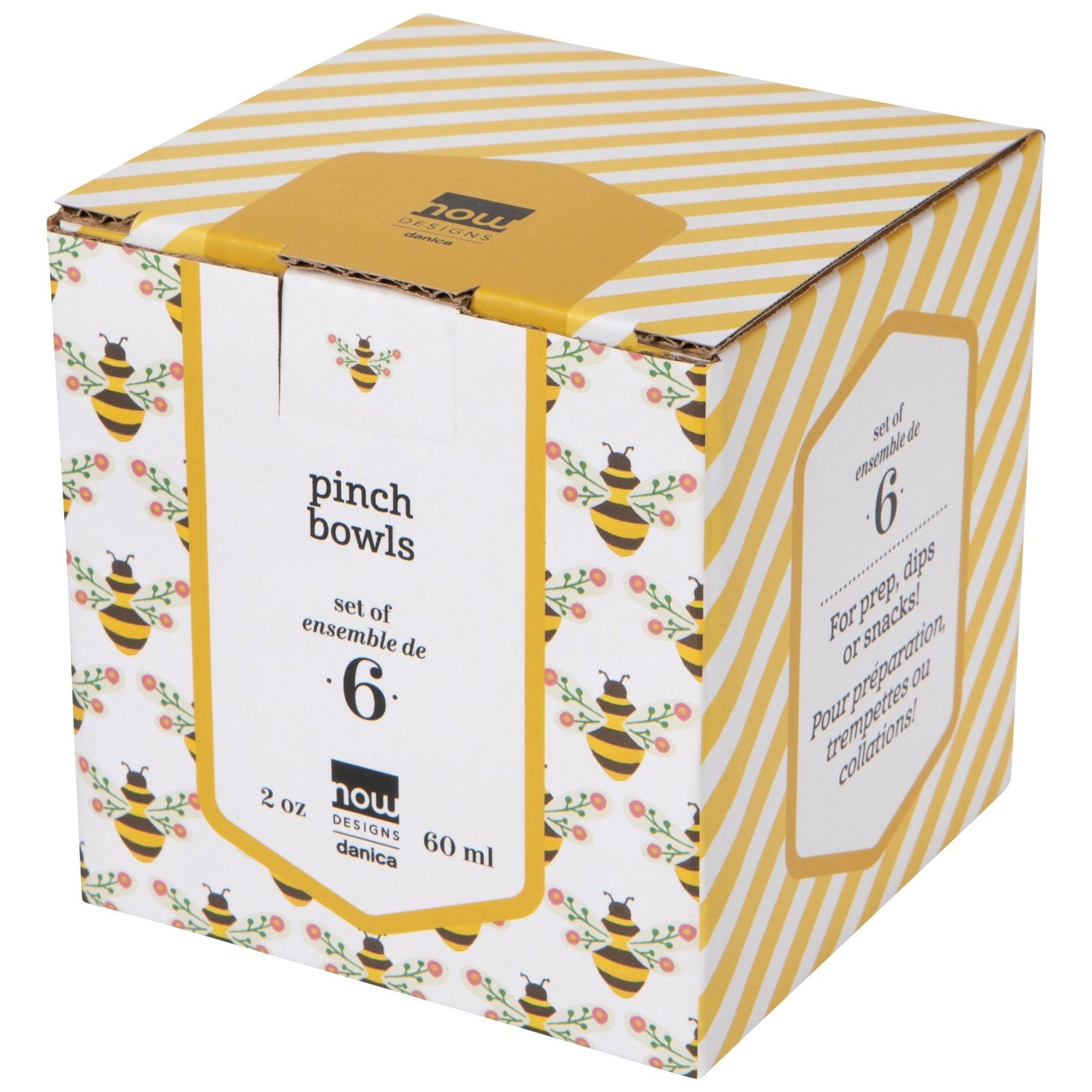 Now Designs Pinch Bowl Set Of 6 Bee Garden