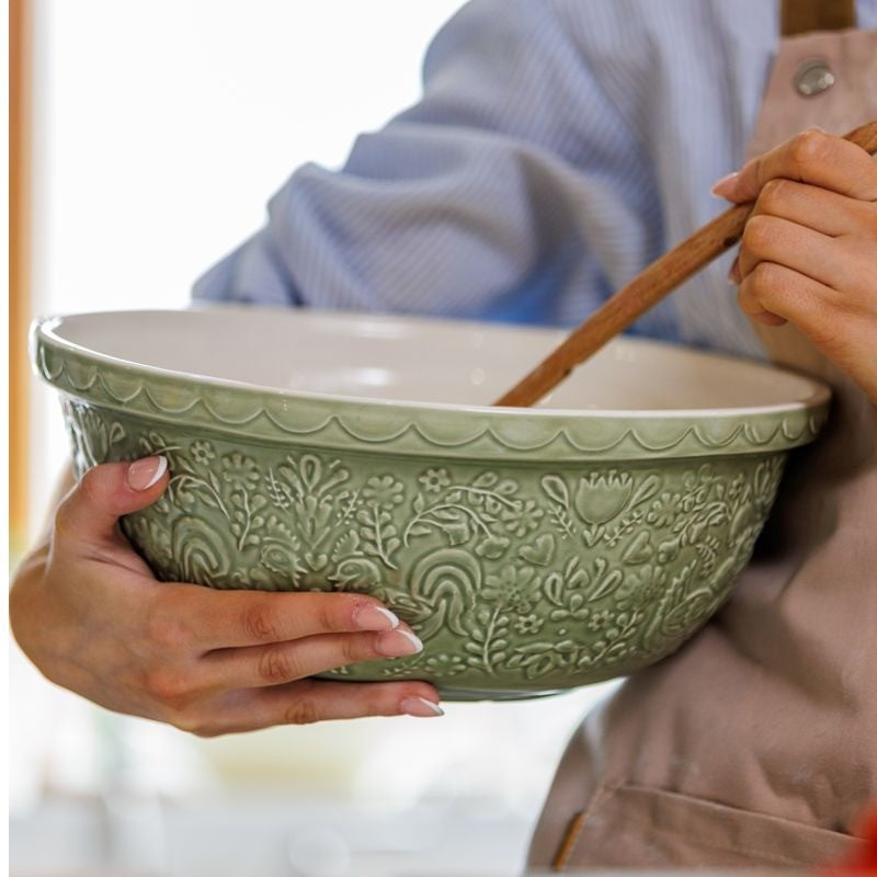 Mason Cash Mixing Bowl Home To Roost Green 4L - iQ living