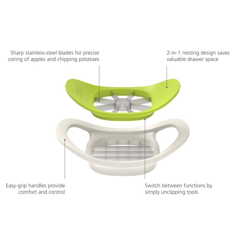 Joseph Joseph Nest Press 2-In-1 Apple Corer & Potato Chipper