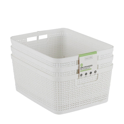 Neat & Tidy Weave Plastic Basket Small - EACH - iQ living