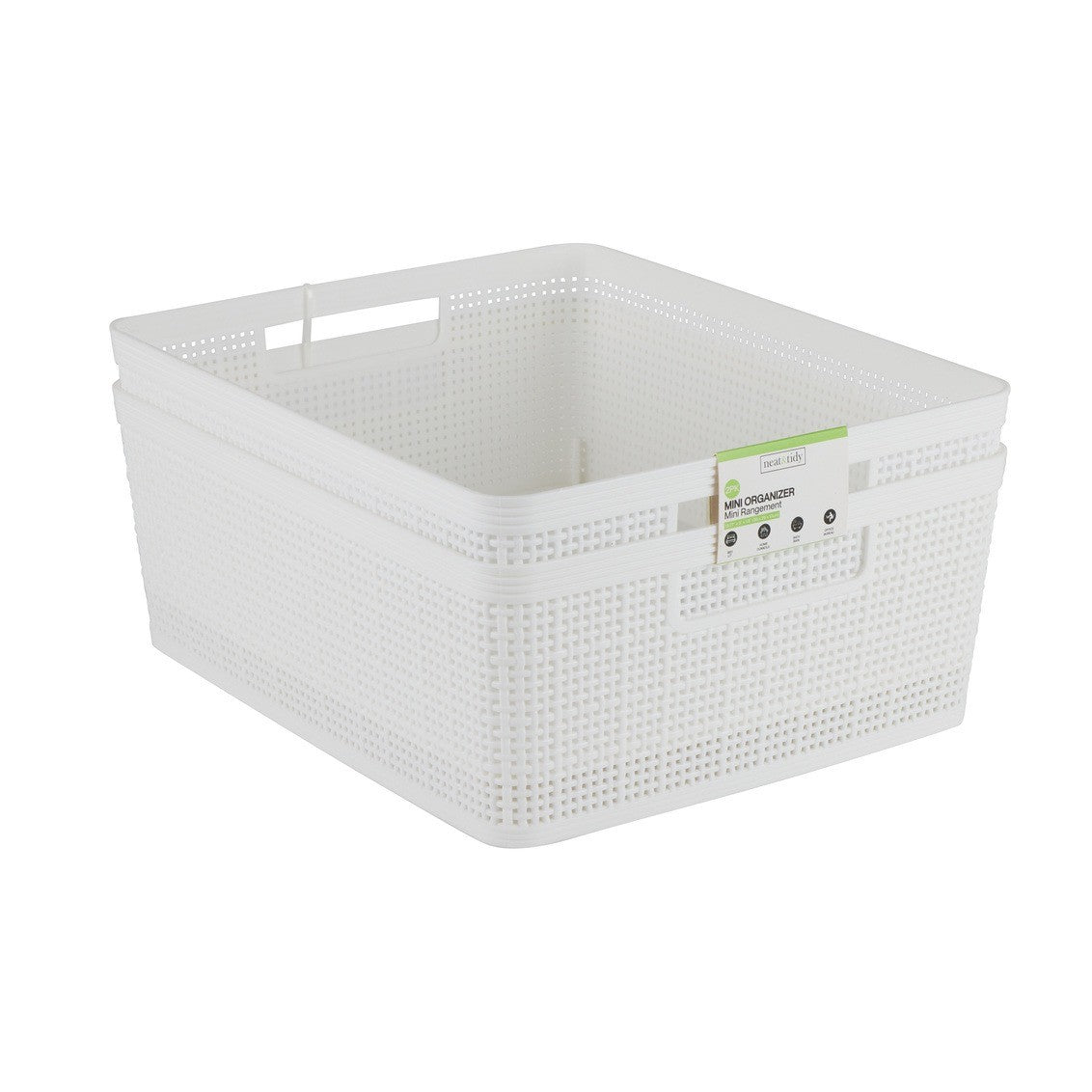 Neat & Tidy Weave Plastic Basket Medium - EACH - iQ living