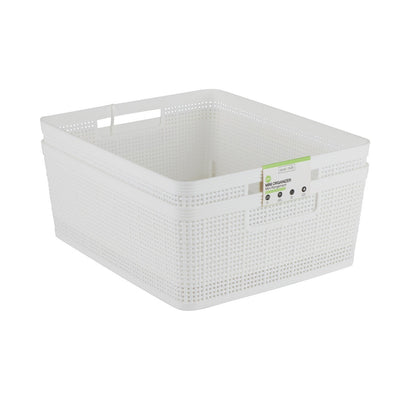 Neat & Tidy Weave Plastic Basket Medium - EACH - iQ living