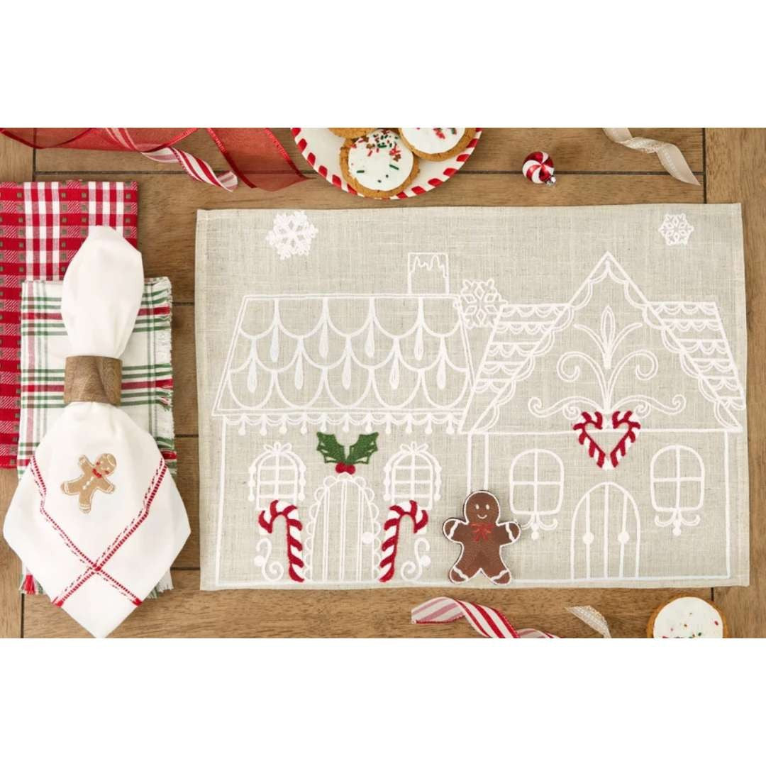 Design Imports Christmas Placemat Gingerbread Man