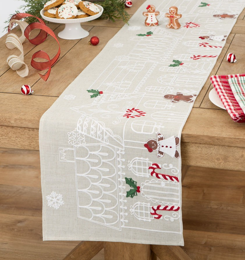 Design Imports Christmas Table Runner Gingerbread Man