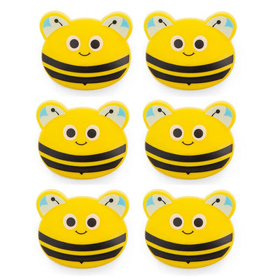 Kikkerland Bumble Bee Bag Clips Set Of 6