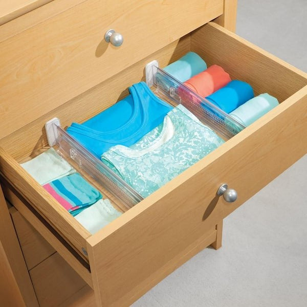 iDesign Linus Clear Drawer Divider Set Of 2