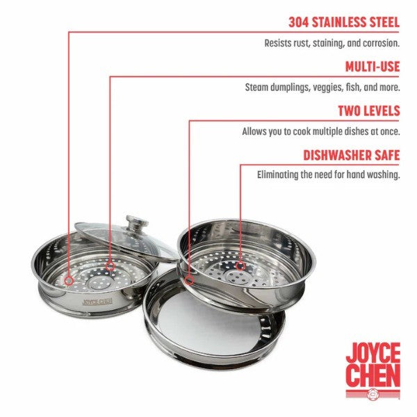Joyce Chen 2-Tier Stainless Steel Steamer