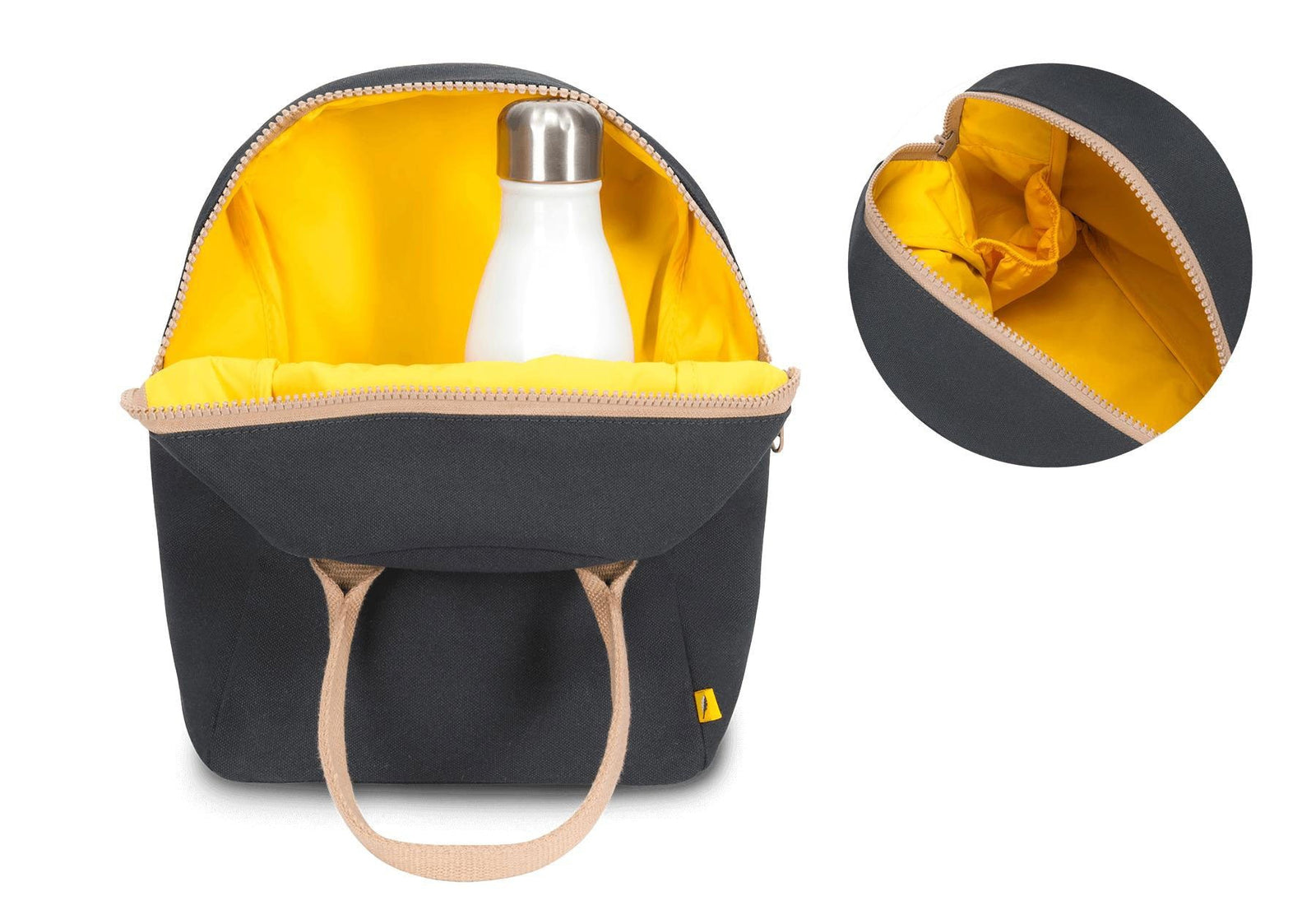 Fluf Zipper Lunch Bag - Off-Black
