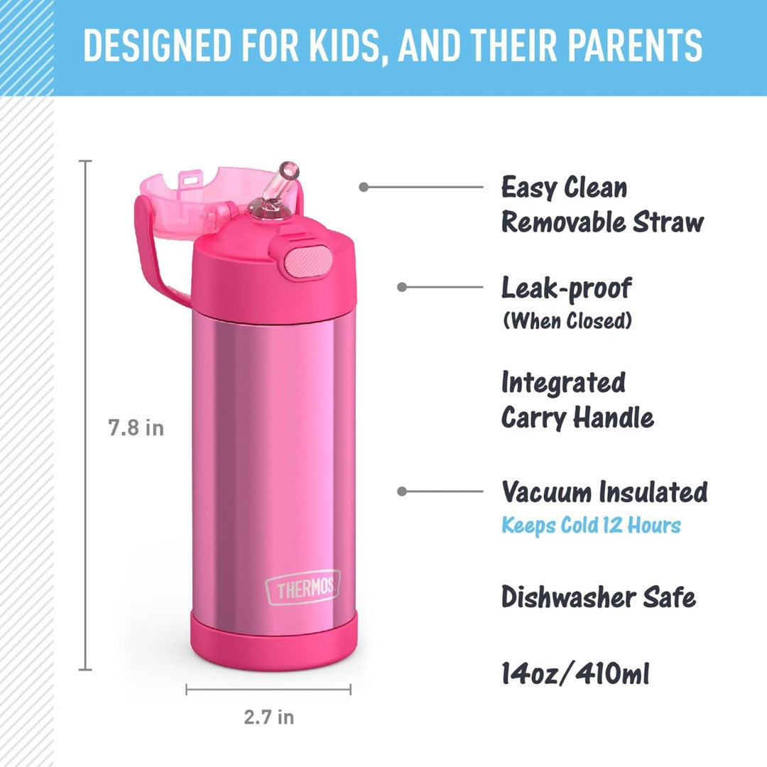 Thermos FUNtainer 14oz Water Bottle Navy Blue