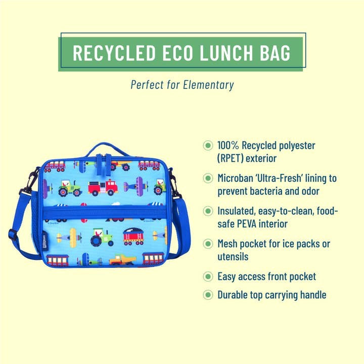 Wildkin Eco Lunch Bag Trains, Planes & Trucks